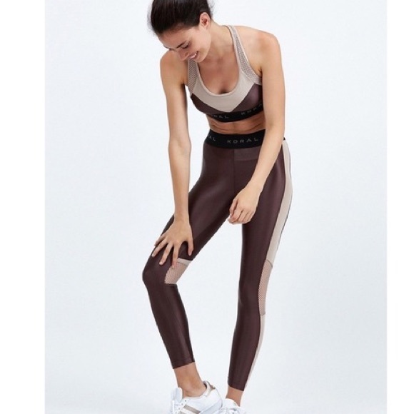 Koral Pants - Koral Emblem Bra & Leggings Set Bordeaux Bisque S